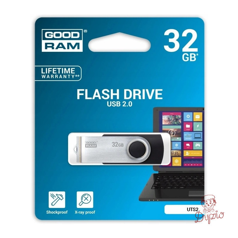 Pamięć USB 32GB GOODRAM UTS2 czarny USB 2.0 UTS2-0320K0R11