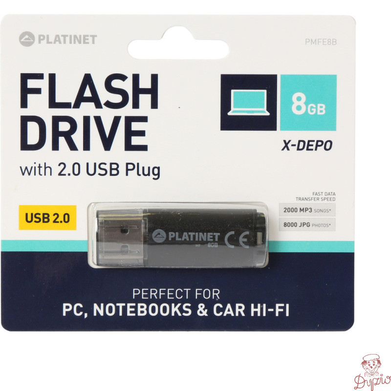 Pamięć USB-A 8GB PLATINET X-DEPO USB 2.0 czarny (40943)