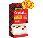 Taśmy SCOTCH CRYSTAL 19x33m 12+2 w kartonowym podajniku 6-1933R14 3M