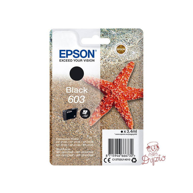 Tusz EPSON (603/C13T03U14010) czarny 3,4ml