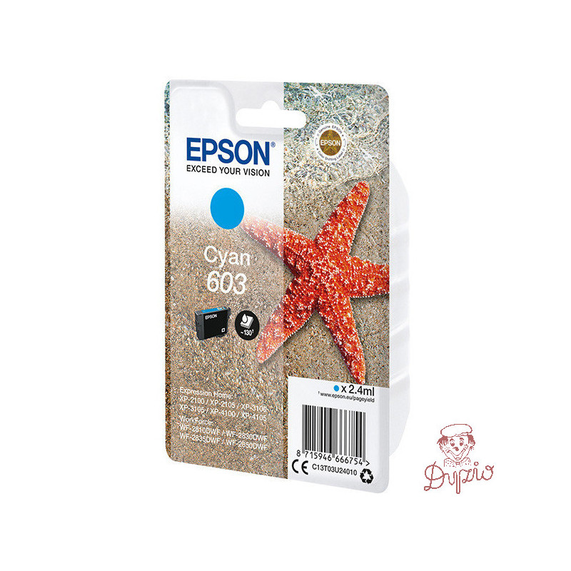 Tusz EPSON (603/C13T03U24010) niebieski 2,4ml