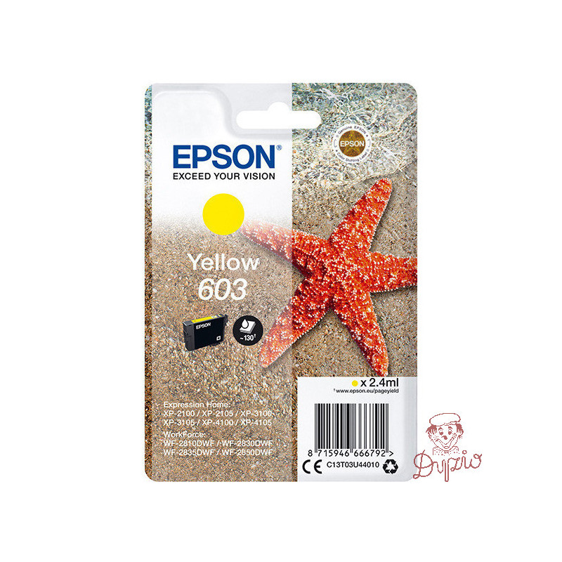 Tusz EPSON (603/C13T03U44010) żółty 2,4ml