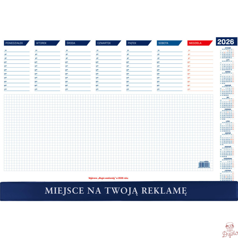 Biuwar mały z listwą 465x320mm 2026 KB052B Wokół Nas