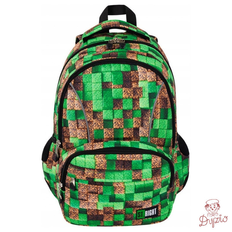 Plecak szkolny 2-komorowy Tornister młodzieżowy Pixel Cubes BP-76 ST.RIGHT St.Majewski