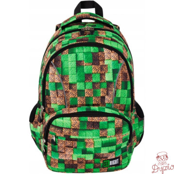 Plecak szkolny 2-komorowy Tornister młodzieżowy Pixel Cubes BP-76 ST.RIGHT St.Majewski