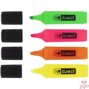 Zakreślacz D.RECT 1128 komplet 4 kolory 121007