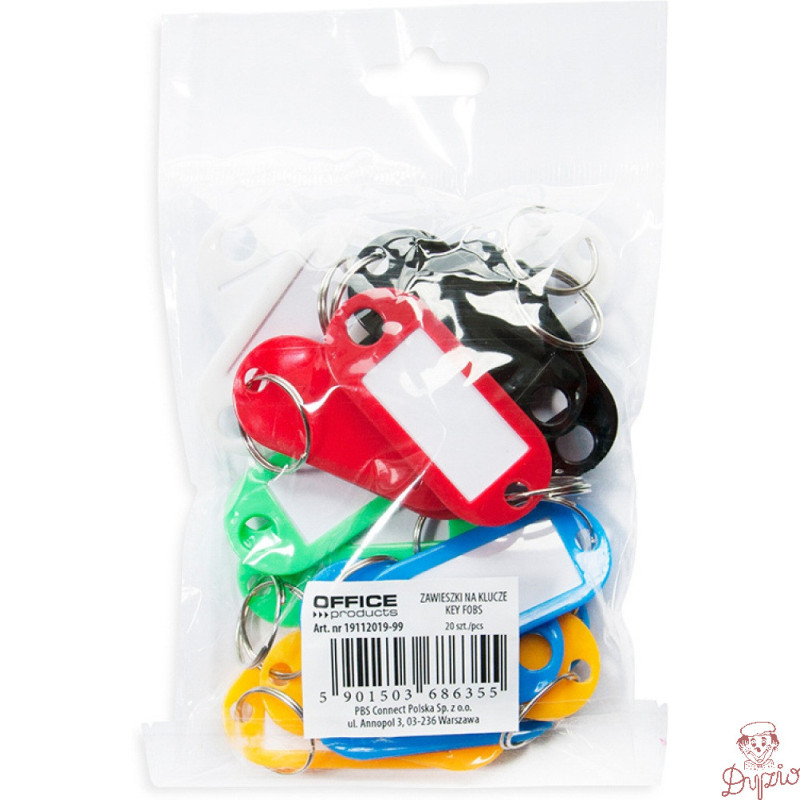 Zawieszka do kluczy mix kolorów (20szt.) 50x20mm 19112019-99 OFFICE PRODUCTS