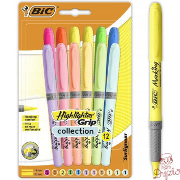 Zakreślacz HIGHLIGHTER GRIP 6x pastel, 6x neon 992562 BIC