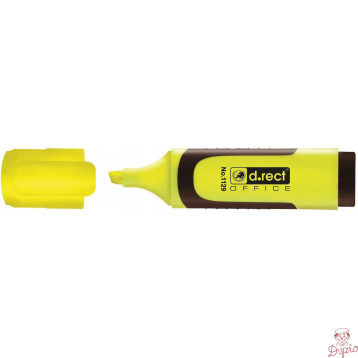 Zakreślacz D.RECT 1129 żółty gumowy uchwyt 121024 LEVIATAN