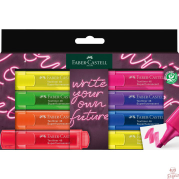 Zakreślacz 1546 8 kolorów super NEON 254601 Faber-Castell