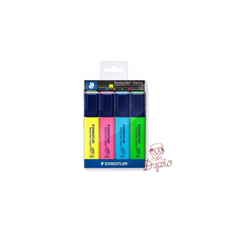 Zakreślacze TOPSTAR 4 kolorów etui STAEDTLER 364WP4