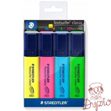 Zakreślacze TOPSTAR 4 kolorów etui STAEDTLER 364WP4