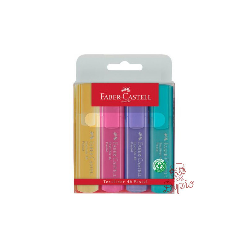 Zakreślacz 1546 pastel ETUI 4szt. FC154610 FABER CASTELL