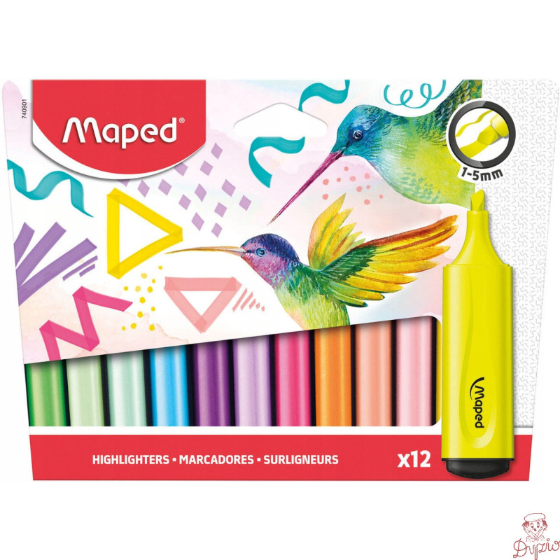 Zakreślacz FLUO PEPS mix kolorów 6 fluo+6pastel FR740901 MAPED