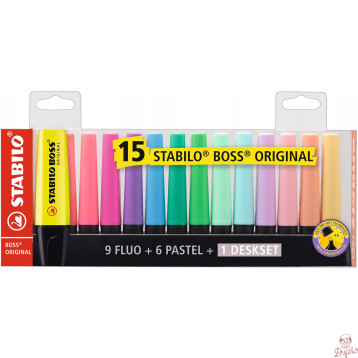 Zakreślacz STABILO BOSS 15kol. w etui 7015-01-5