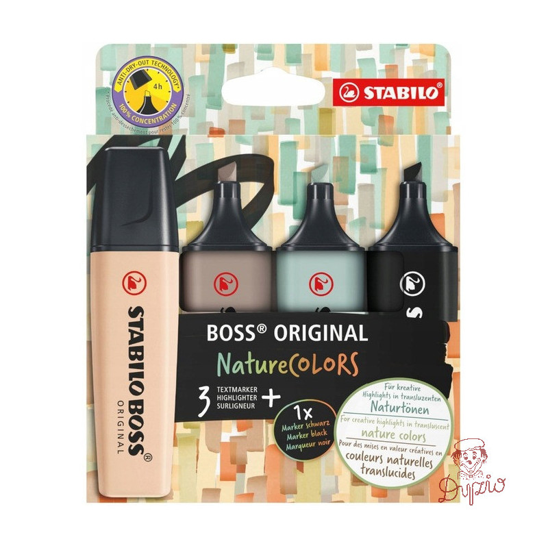 Zakreślacz BOSS ORIGINAL Nature COLOURS 70/4-2-5 mix 4kolory