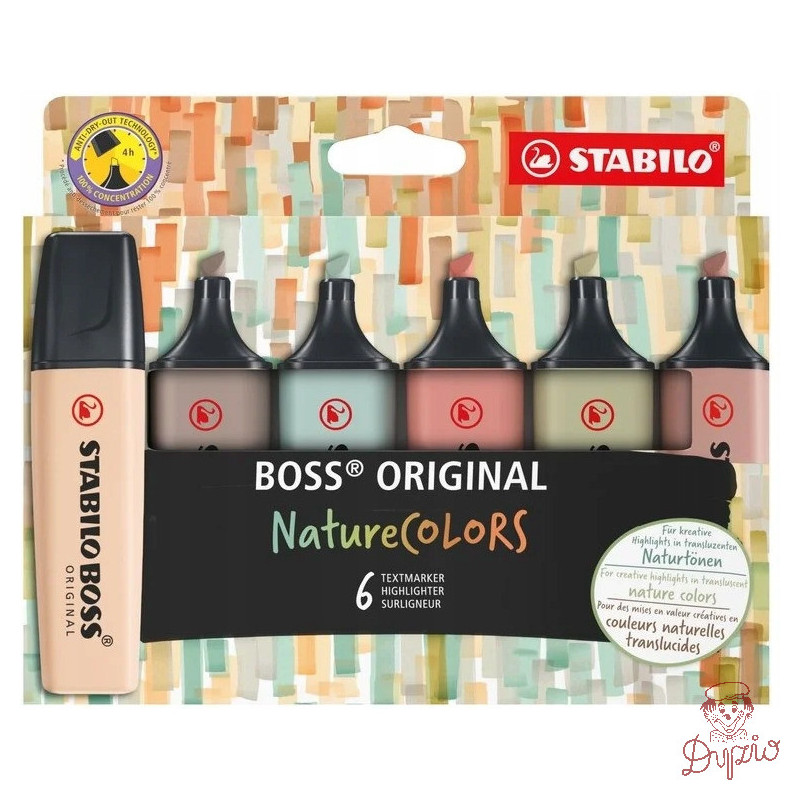 Zakreślacz BOSS ORIGINAL Nature COLOURS 70/6-2-2 mix 6 kolorów