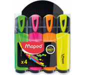 Zakreślacz FLUO PEPS mix kolorów 4szt etui z zawieszką 742547 MAPED