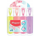 Zakreślacz fluo peps pastel mix kolorów 4 szt etui pud. z zaw 742546 MAPED