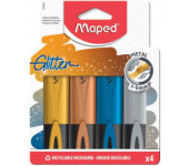 Zakreślacz Fluo Peps metaliczny brokat 4szt. kolory etui 742000 MAPED
