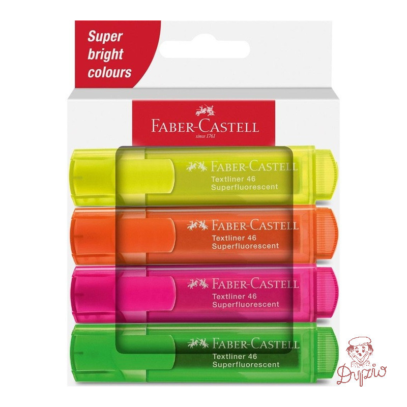 Zakreślacz 1546 4 kolory neonowe opakowanie kartonowe 254644 FABER-CASTELL