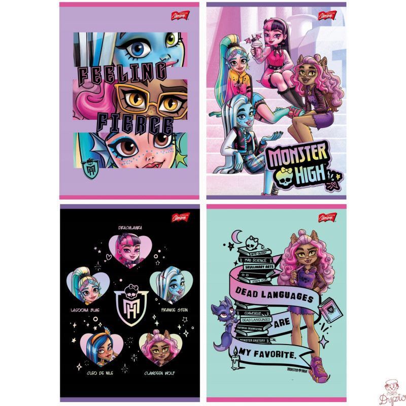 Zeszyt A5 32k kratka margines 70g MONSTER HIGH UNIPAP