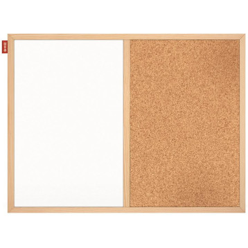 Tablica DUO korkowo-such-magn.60x40 rama drewniana MTD060040 MEMOBE