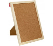 Tabliczka korkowa, nabiurkowa stojąca 30x21cm rama drewniana MEMOBE MTC030021.00.01.S.08