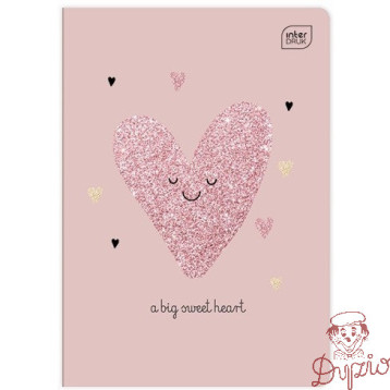 Zeszyt A5 16k 3linia GLITTER dziewczęcy INTERDRUK