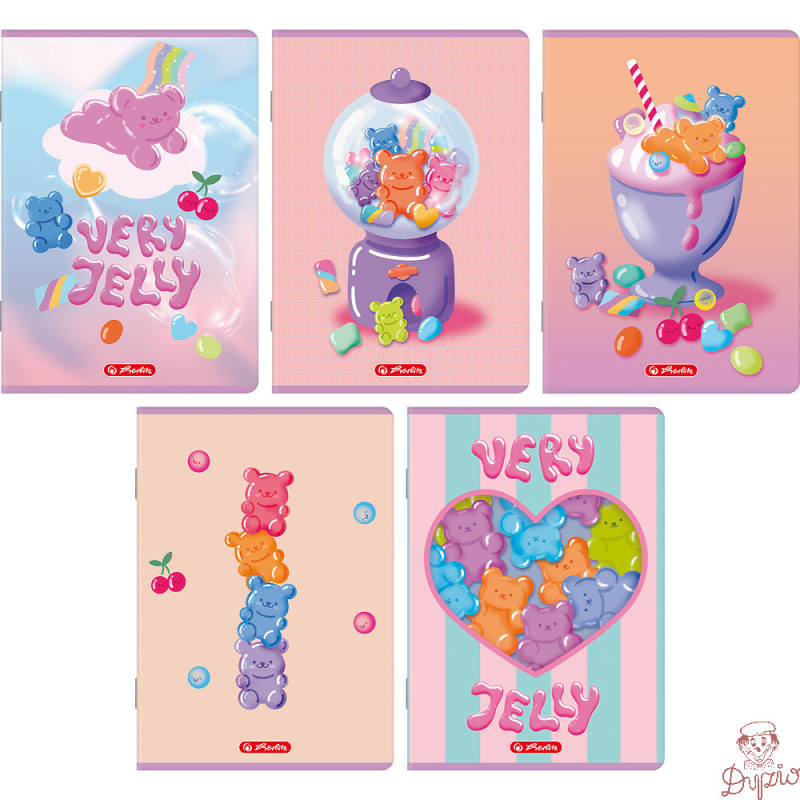 Zeszyt A5 16k linia podwójna kolorowa JELLY 400206373 HERLITZ