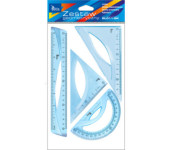 Zestaw geometryczny z linijką 20cm NIEBIESKI BL011-BK TETIS