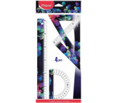 Zestaw DEEPSEA 2 ekierki, linijka 30cm, kątomierz 981833 MAPED