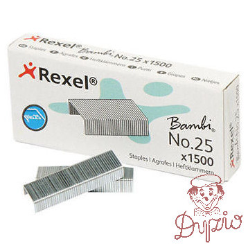 Zszywki nr.25 (4mm) 1500szt. R05020 REXEL BAMBI