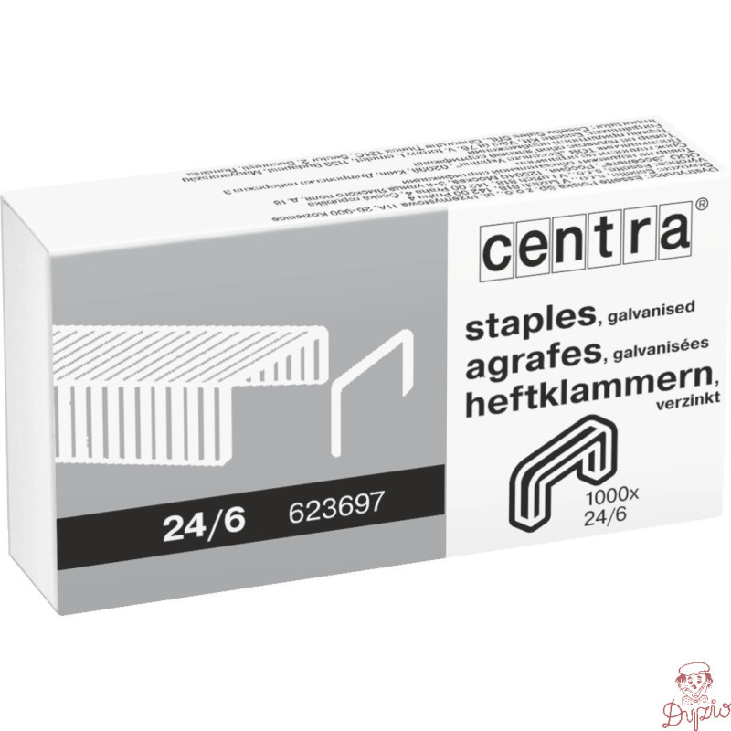 Zszywki 24/6 1000szt 623697 CENTRA
