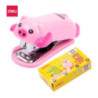 Zszywacz do 15 kartek zszywki 10 świnka różowy E0452 PINK DELI