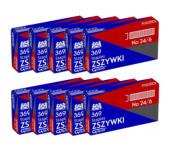 Zszywki biurowe 24/6 369 (10 paczek x 1000 sztuk) do zszywaczy 110-1388 GRAND