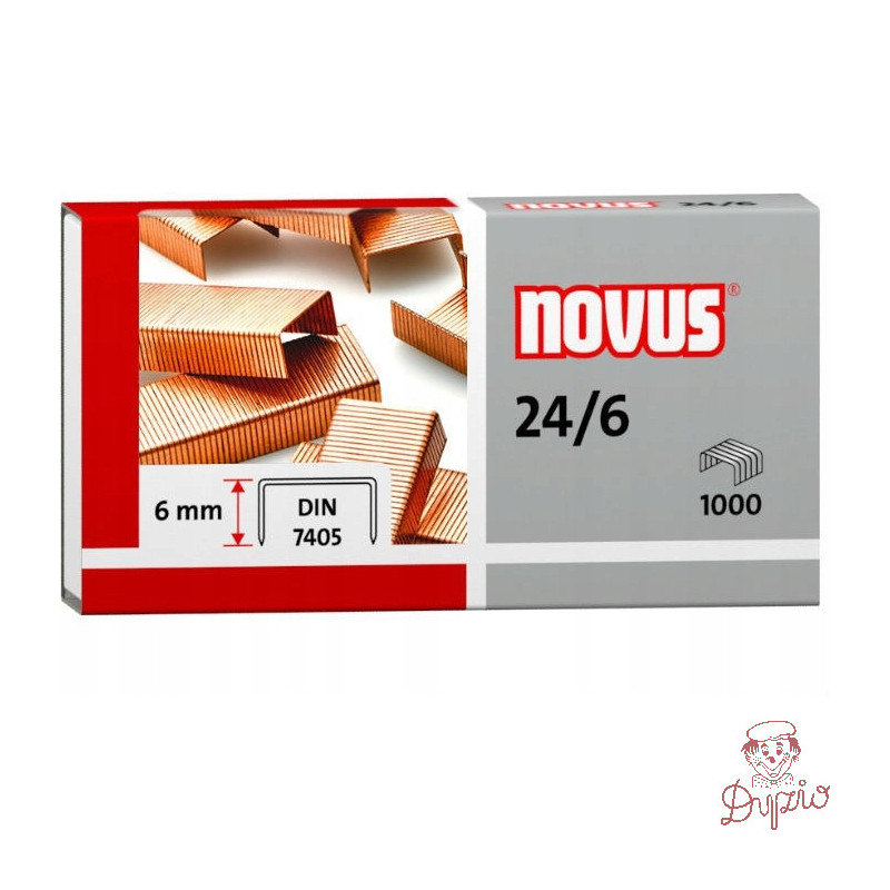 Zszywki miedziowane 24/6 1000szt NOVUS 040-0206