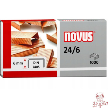 Zszywki miedziowane 24/6 1000szt NOVUS 040-0206