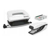 Zszywacz + dziurkacz LEITZ WOW mini 10 kartek biały metalik 55612001