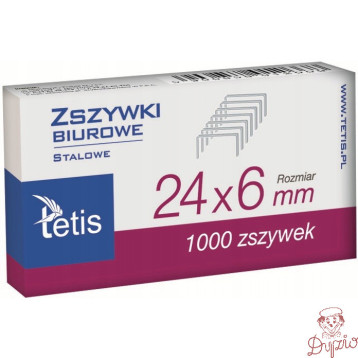 Zszywki biurowe 24/6 1000szt GZ101-A TETIS