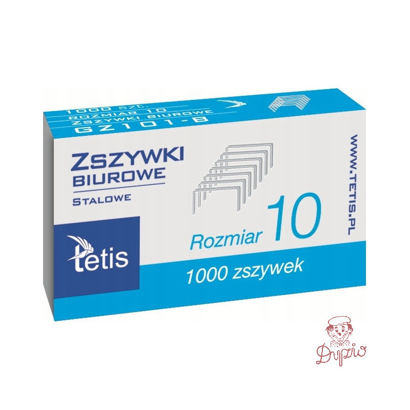 Zszywki biurowe nr. 10 1000szt GZ101-B TETIS