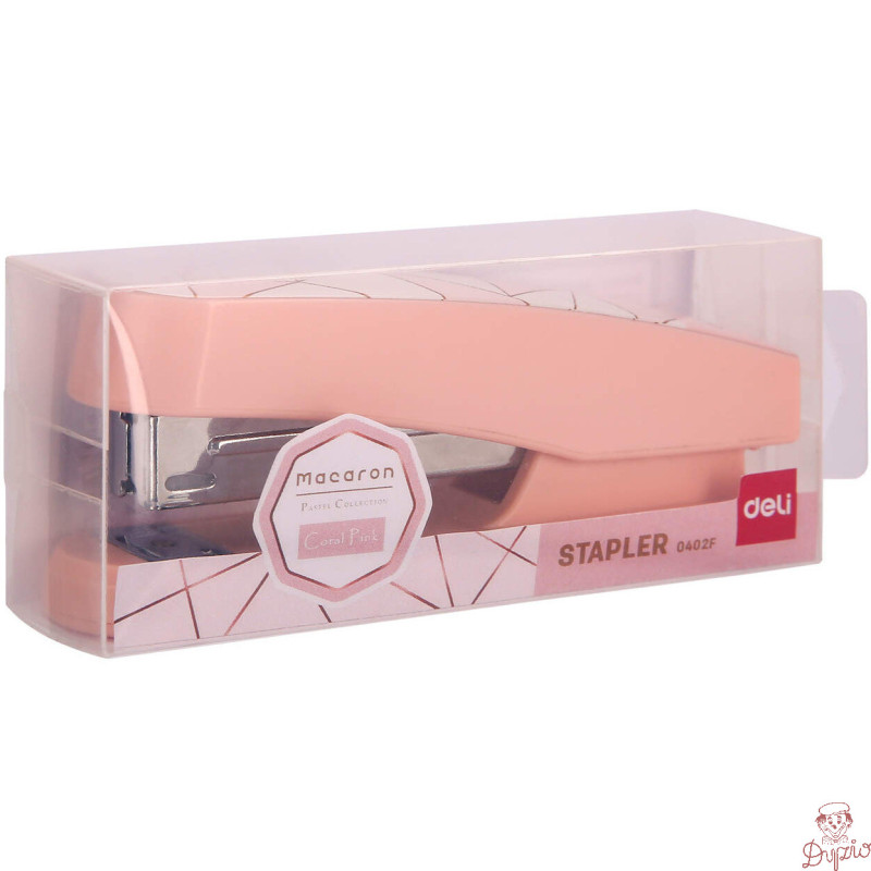 Zszywacz 25 kartek 24/6 26/6 MACARON różowy 0402F PINK DELI