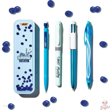 Zestaw SUMMER niebieski box 4 sztuki w metalowym pudełku 978217 BIC