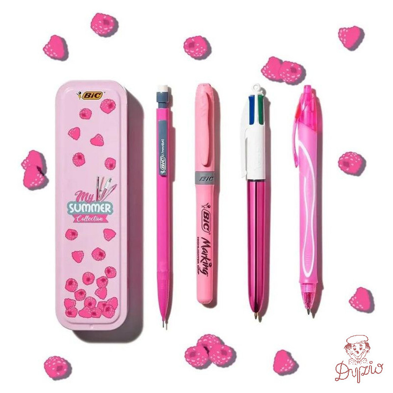 Zestaw SUMMER różowy box 4 sztuki w metalowym pudełku 978219 BIC