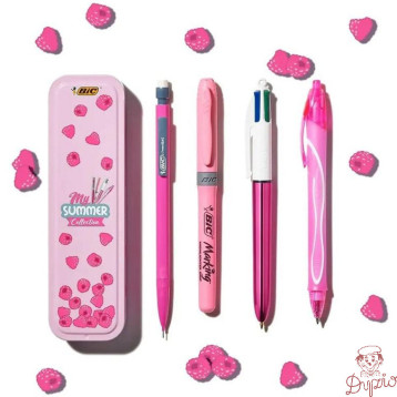 Zestaw SUMMER różowy box 4 sztuki w metalowym pudełku 978219 BIC