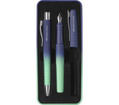 Zestaw POLY Pióro wieczne M + długopis BUZZING BLUE 241055 Faber-Castell