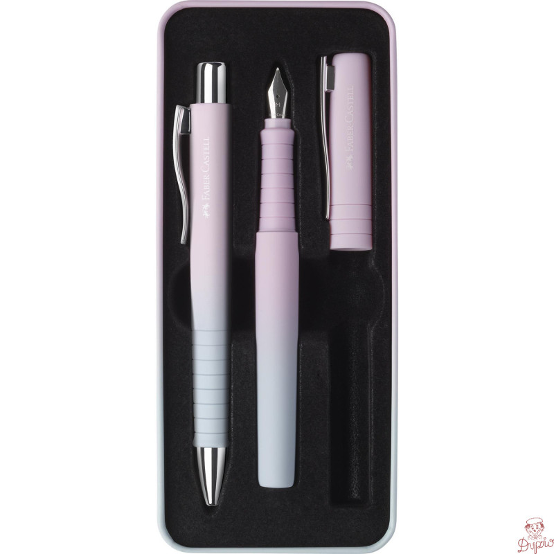 Zestaw POLY Pióro wieczne M + długopis BLUSHING SKY 241054 Faber-Castell