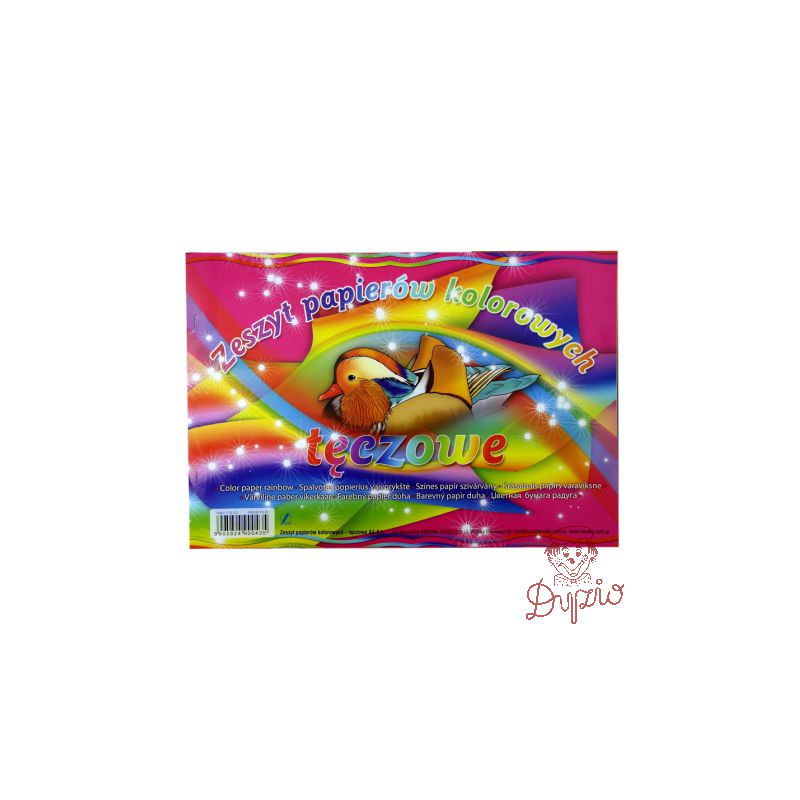 Zeszyt papierów kolorowych tęczowych A4 8k 00793 KRESKA