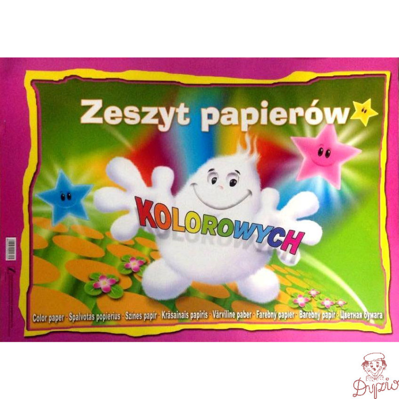 Zeszyt papierów kolorowych A3 10k z połyskiem 00804 KRESKA