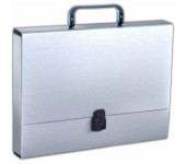 Teczka z rączką A4 5cm srebrna TT6748